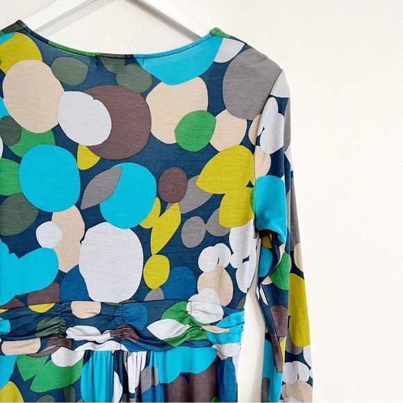 BOGO! Boden Ruched Jersey Dress Abstract Dot Print 10 - Picture 7 of 9